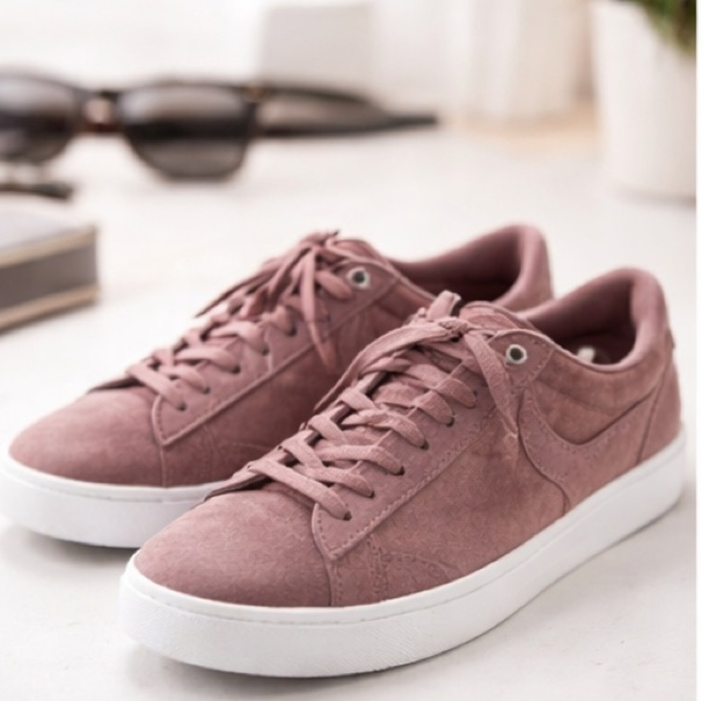 Nike Suede Low-Top Sneakers in Dusty Rose